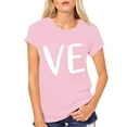 thumbnail image 2 of Pink Button Down Shirts for Women, Short Sleeve Workout Shirts for Women, Valentine's Day Polyester Womens Blouses Dressy Casual, Men And Women With Valentine's Day Love Printed Couple T Shirt Top, 2 of 7