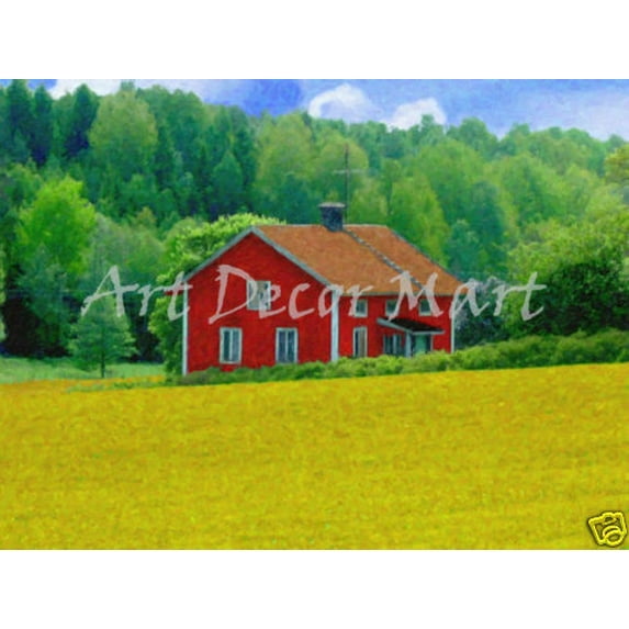 Swedish Stuga - CANVAS OR FINE PRINT WALL ART