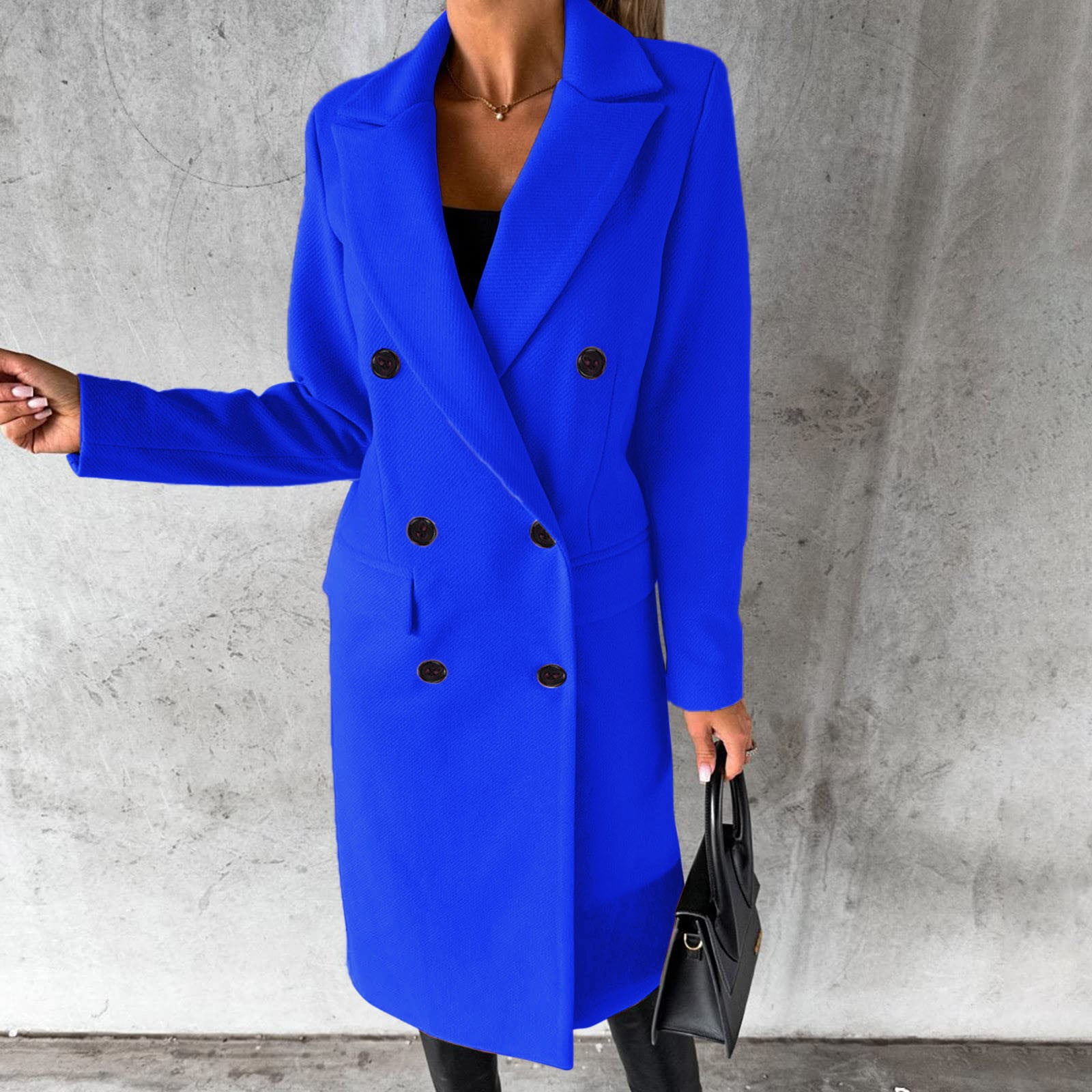 2025 Women's Peacoat Double Trench Smart Casual Jackets for Women