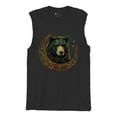 thumbnail image 5 of Celtic Moon Bear Muscle Shirt Mystical Forest Animal Wildlife Nature Spiritual Celestial Lunar Viking Valhala Men's, 5 of 7