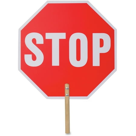 Tatco Signs - Tatco, TCO17520, Handheld Stop Sign, 1 Each, Red Background