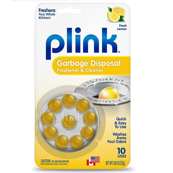 Plink Garbage Disposal Cleaner & Disposer Deodorizer 10 Treatment Pack- Lemon Scent 2 Pack