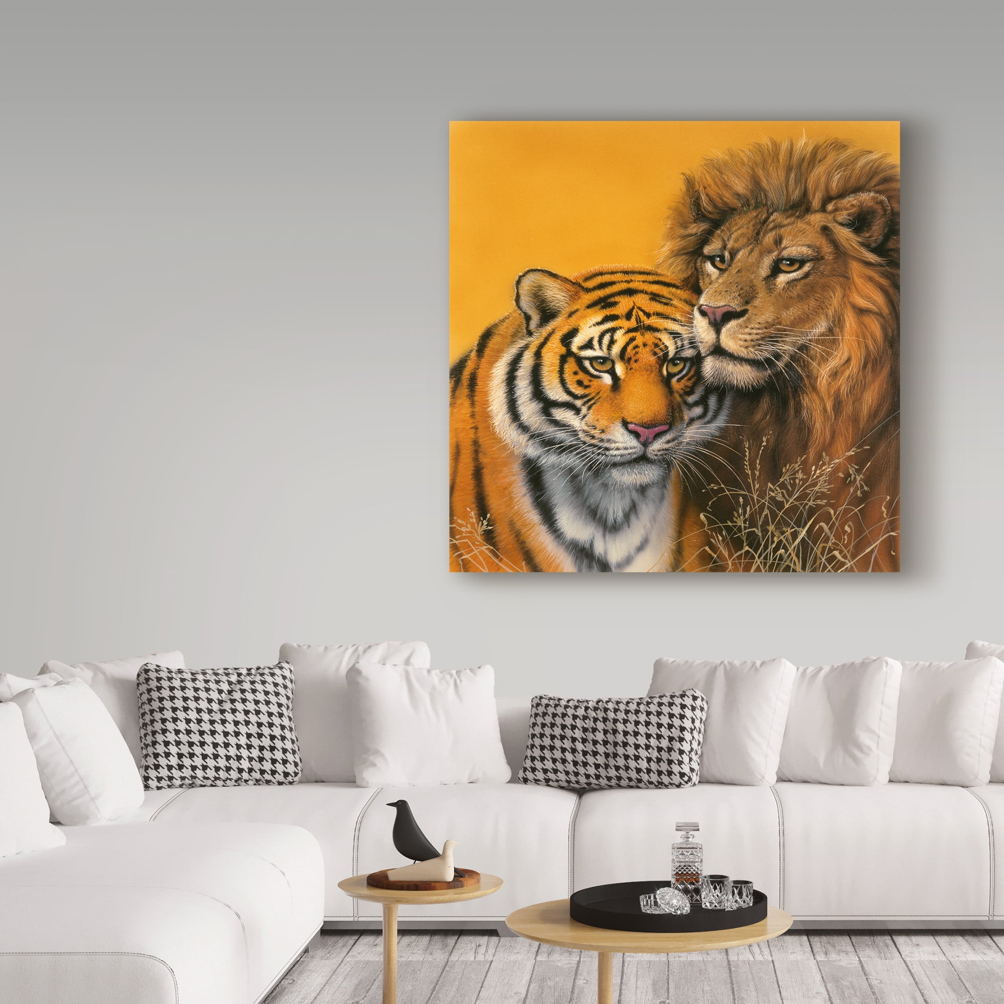 Trademark Fine Art 'Lion & Tiger' Canvas Art by Harro Maass
