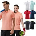 thumbnail image 2 of Camiseta deportiva de manga corta con cuello abotonado para hombre y mujer para, 2 of 7