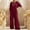 Wine, variant on Xdegoge Linen Sets for Women 2 Piece Asymmetrical Oversized 3/4 Sleeve Outfits Top and Wide Leg Pants Loose Ruffle Casual Lounge Clothes