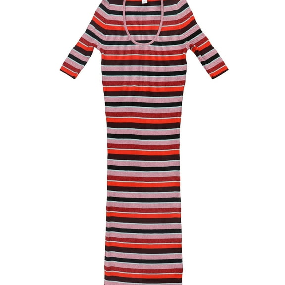 Bar Iii Womens Metallic Striped Sweater Dress