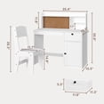 thumbnail image 6 of Kids Study Desk with Chair, Noelse Wooden Kids Desk with Drawer, Cabinet and Corkboard, Student Writing and Drawing Table for Bedroom Playroom, White, 6 of 8