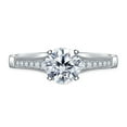 thumbnail image 2 of Round Engagement Ring in 18k White Gold Plated/ 2.20 CT Moissanite Engagement Rings / 4-Prong Solitaire Moissanite Ring / Gold Promise Ring, 2 of 4