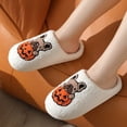 thumbnail image 3 of BERANMEY Halloween Slippers for Women Perfect Soft Plush Comfy Warm Slip-On Cute Womens Slippers Indoor Fluffy House Slippers for Women and Men Non-slip Fuzzy Flat Slides, 3 of 7