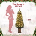 thumbnail image 3 of 4.5FT Christmas Tree Faux Frost Blooming Cedar Body, Includes 108 LED Lights, for Entrances, Home Decorations Holiday Decor, Regular Light Box, 3 of 9
