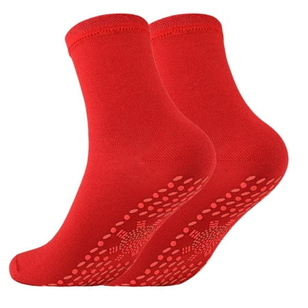 

Xewsqmlo 6Pairs Winter Heated Socks Anti-Fatigue Multifunctional Thermal Sock for Hiking (red)