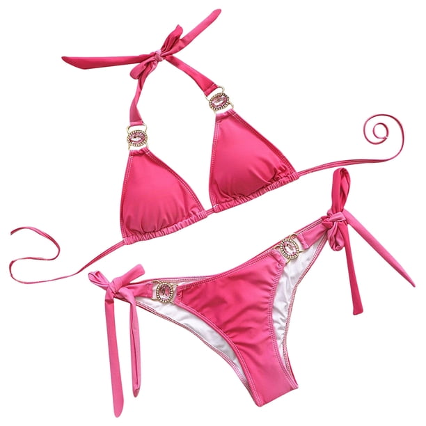 Conjunto de bikini sólido con estilo para mujer, traje de baño de dos piezas, traje de baño sólido, ropa de playa OAVQHLG3B Store lin121212