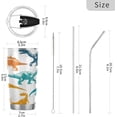 thumbnail image 3 of SKYSONIC Doodle Colourful Dinosaur Pattern 20 oz Stainless Steel Insulated Mug, Double Vacuum Insulated Travel Mug with Lid and Straw, 3 of 7
