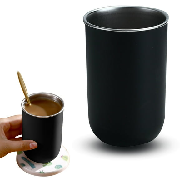 CSSJKYJ Stainless Steel Mouthwash Cups, Tumbler Cup for Bathroom, Bathroom Brushing Cups,Black
