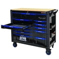 thumbnail image 3 of ARTMAN 12-Drawer Rolling Tool Cabinet with Wooden Top – Heavy-Duty Steel Cart, Ball-Bearing Drawers & Locking Wheels for Workshop/Garage (Black & Blue), 3 of 16