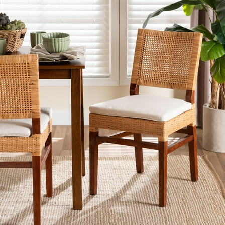 bali & pari Lesia Boho Dining Chair, Light Honey