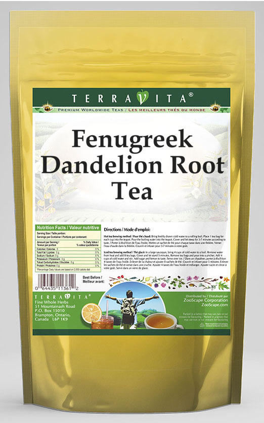 TerraVita Fenugreek Dandelion Root Tea, (Fenugreek, Dandelion Root Tea