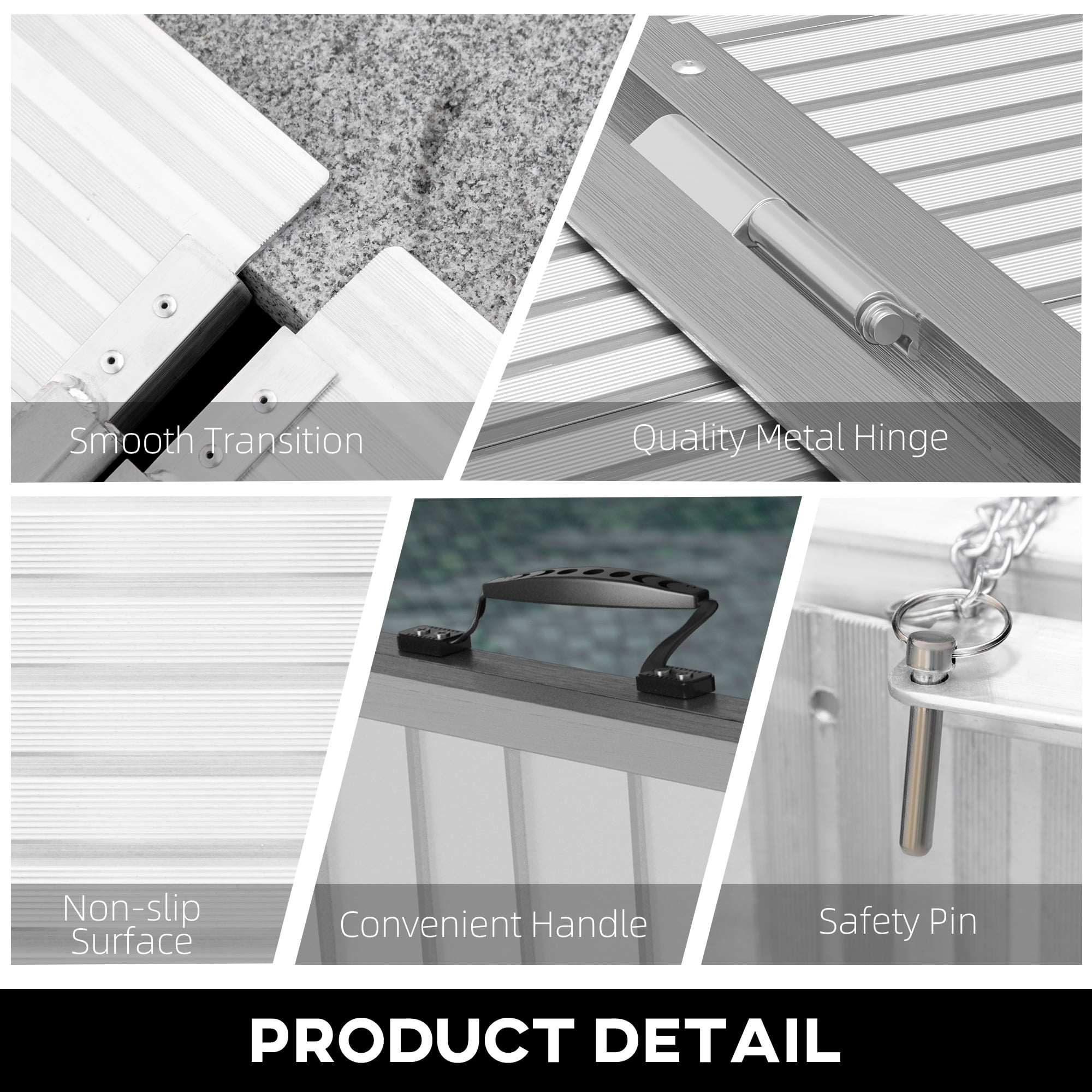 Portable Portable Wheelchair Ramp for Home, Threshold Handicap Ramp 10'