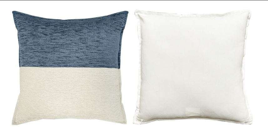(2 pack) Mainstays 18" x 18" Two-Toned Washed Indigo Polyester Cotton Square Decorative Throw Pillow