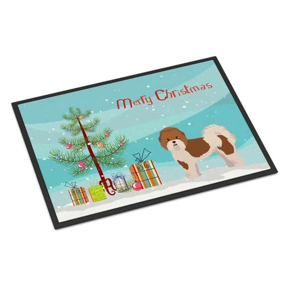 Mal-Shi Christmas Tree Door Mat