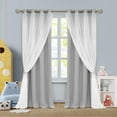 thumbnail image 2 of Lapalife Blackout Double Layer Curtains 84inches with Sheer Thermal Insulated Grommet Window Panel for Nursery Bedroom Living Room, 1 Panel, 2 of 7
