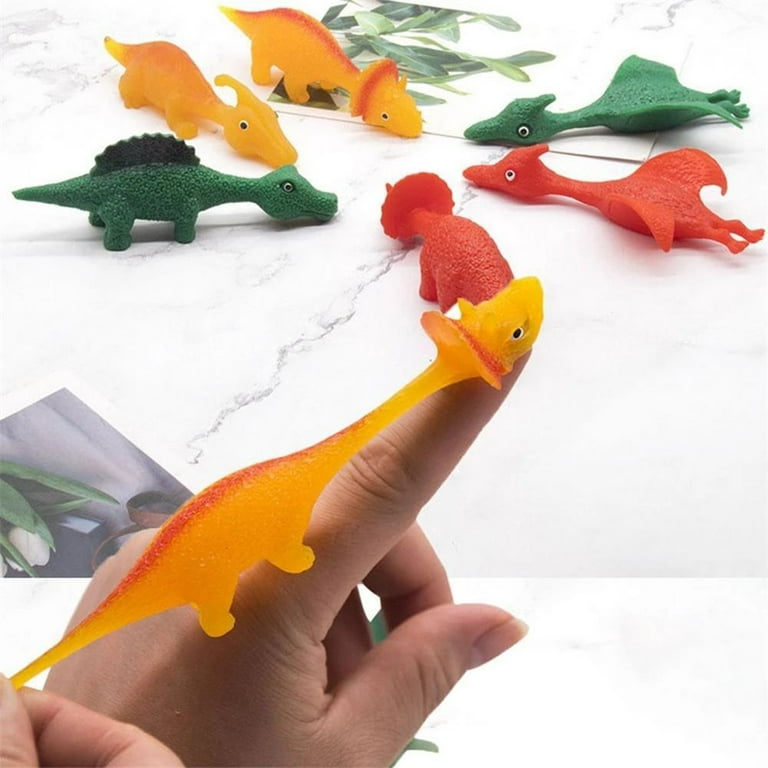 20Pcs Finger Slingshot Dinosaur Toy Stretchable Funny Catapult