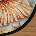 thumbnail image 3 of CURLYOOT Coral Ocean Yellow Nautical Seashell 5.2ft Round Rug for Living Room, Large Washable Area Rug, Non Slip Floor Mat Indoor Rugs for Bedroom, Dining Room, Offices, Entryway, 3 of 7