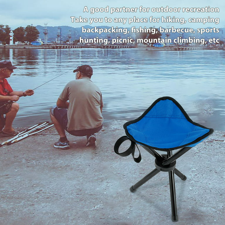Miuline Fishing Picnic Tripod Stool, Portable Outdoor Tripod Stool Tall  Slacker Chair Folding For Camping Walking