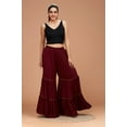 thumbnail image 2 of Tiered Sharara Pant - Maroon, Black and Navy Blue, 2 of 6