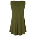 thumbnail image 2 of Made by Johnny Women's Solid Sleeveless Tunic for Leggings Swing Flare Tank Tops S-5XL Plus Size XXXXXL OLIVE, 2 of 6