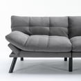 thumbnail image 6 of Sesslife 71" Velvet Futon Sofa Bed with Adjustable Armrests, Convertible Futon Couch, Sectional Couches for Living Room, Bedroom, Apart, Office, 3-Level Adjustable Backrest(Gray), 6 of 8