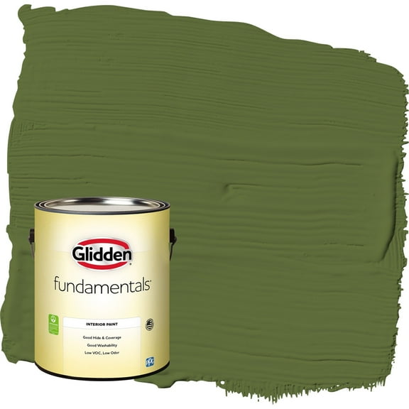 Glidden Fundamentals Globe Artichoke / Green Semi-Gloss Interior Paint, 1 Gallon