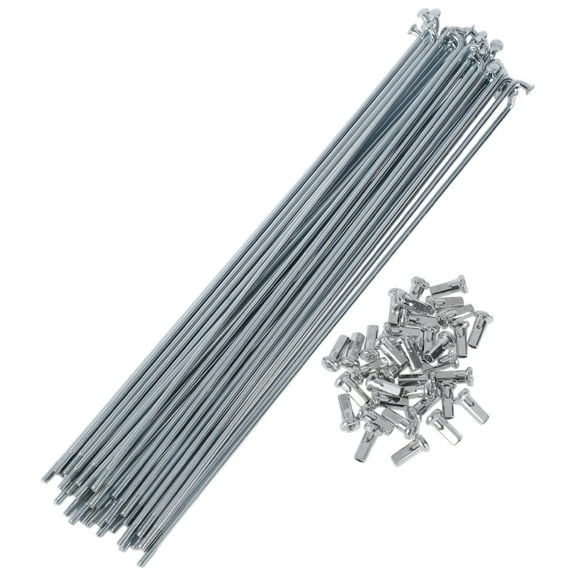 Unique Bargains 36 Set 12G Bicycle Spokes 215mm Bike Wheel Spokes 45 Steel Galvanized Silver Tone