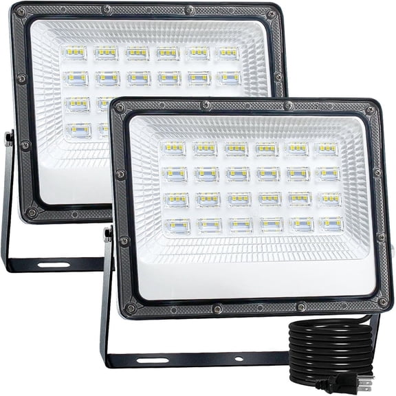 Indmird 2 pack 50W Outdoor LED Reflector Lamp, IP66 Waterproof LED Work Light, 6500K 6000lm Daylight White Outdoor Projector for Garage, Patio