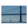 thumbnail image 1 of Sailboat Cutting Board, San Francisco Bay Bridge Sailboat from Pier 7 in California USA Landmark Photo Print, Decorative Tempered Glass Cutting and Serving Board, Small Size, Blue, by Ambesonne, 1 of 1