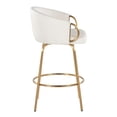 thumbnail image 3 of Silver Orchid  Battista 26" Fixed-Height Gold Counter Stool with Round Gold Footrest (Set of 2) White Faux Leather Faux Leather Faux Leather, 3 of 5