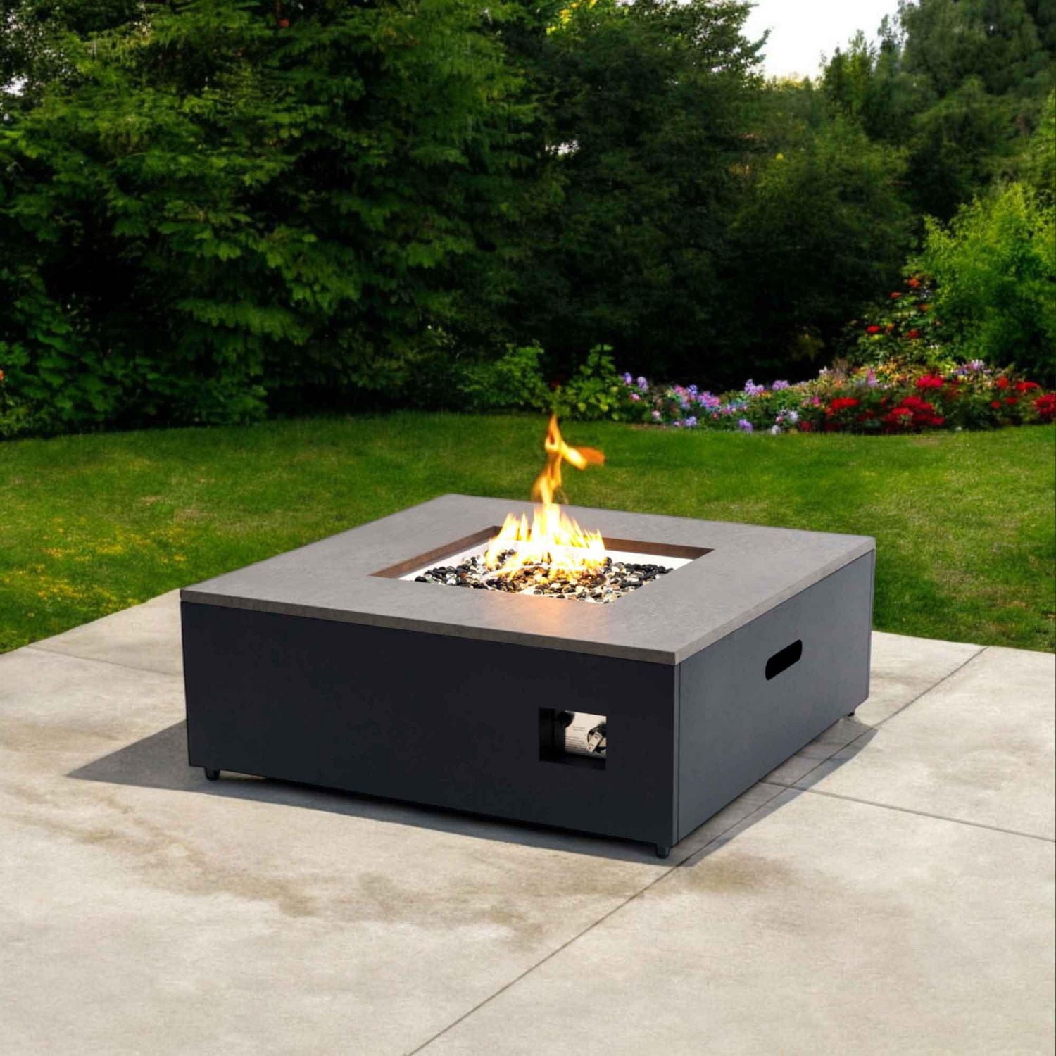 Danby Convertible Propane Fire Table , Square, Grey and Black
