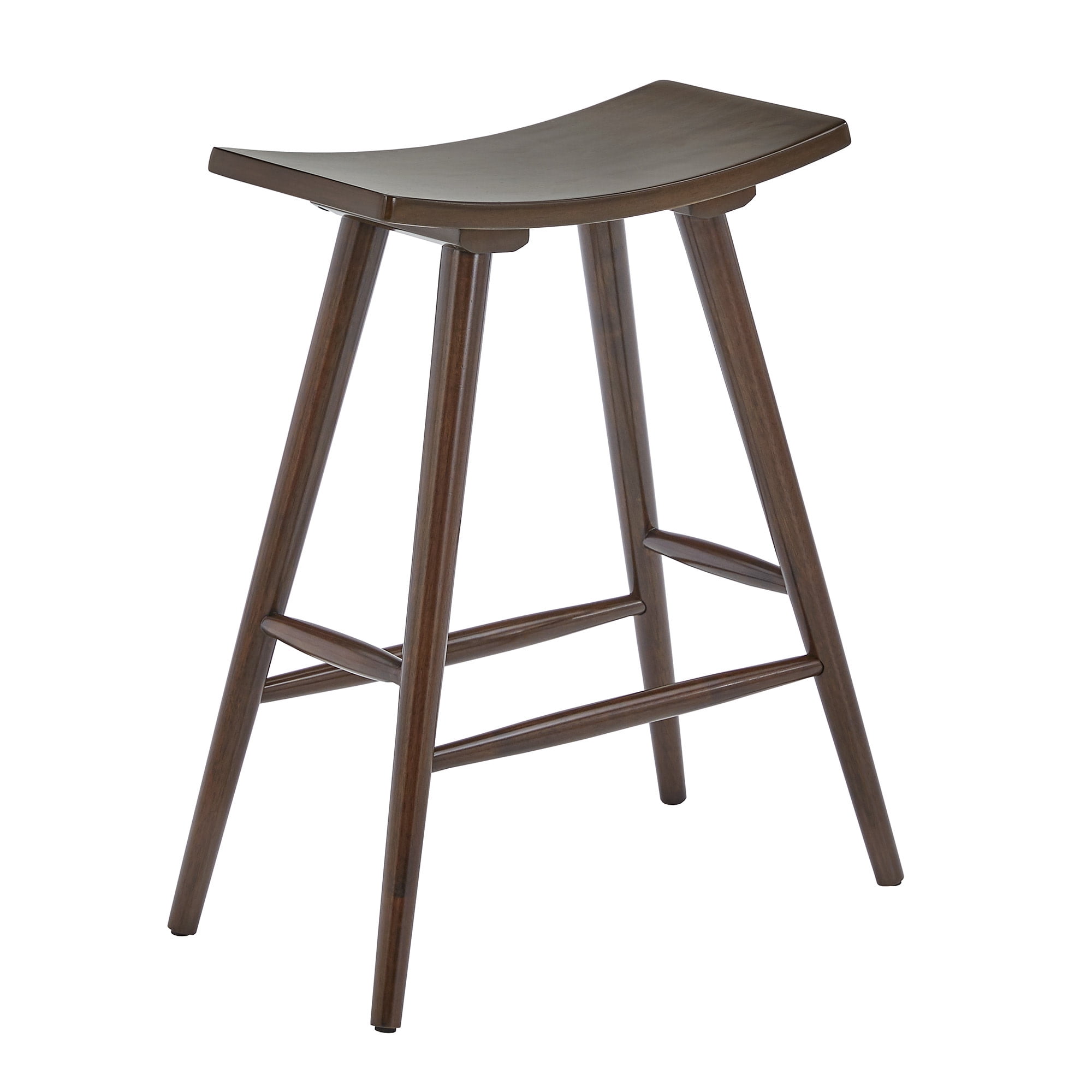 Weston Home Danville Solid Wood 24" Counter Stool, Set of 2, Dark Walnut Finish