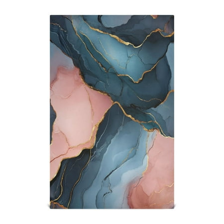 

WOBOGO Gilt Pink Marbles Kitchen Towel 1 Piece Large Cotton Dishcloth Premium Absorbency Set with Hanging Loop