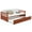 Walnut, variant on Costway Twin Size Trundle Daybed Wooden Slat Support Mattress Platform for Kids White