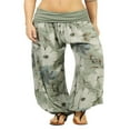 thumbnail image 1 of Ruched Waist Harem Pants for Women with Flower Print, 1 of 8