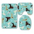 thumbnail image 1 of ABPHQTO Cute Dogs Pattern Juego de alfombras de baño de 3 piezas Alfombra de baño Contour Mat y cubierta de tapa de inodoro, 1 of 2