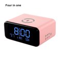 thumbnail image 3 of Unatoiry Réveil Numérique avec Haut-Parleur Bluetooth Affichage HD LED pour Heure Précise Charge Sans Fil 15W Rose Quatre en un, 3 of 6