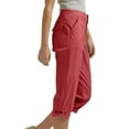 thumbnail image 5 of Womens Capri Pants with Pockets, Casual Summer Work Pants, Elastic Waist Cargo Capris for Women, Stretch Cropped Pants Lightweight Capris for Seniors Travel Gym, S-XXL, 5 of 7