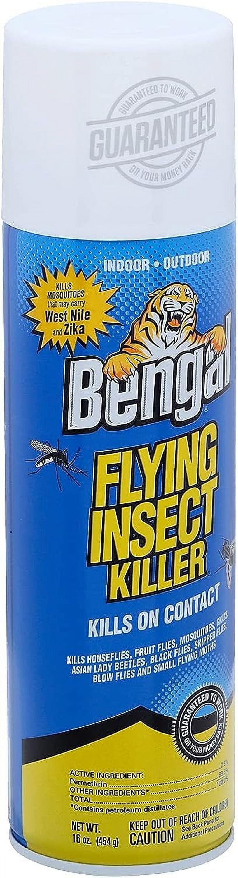 Bengal Flying Insect Killer Spray, Indoor and Outdoor - Insecticide - 2 Count, 16 Oz