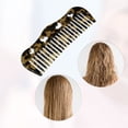 thumbnail image 3 of Unique Bargains 1 Pcs Women Heart Style Wide Tooth Comb for Curly Thick Wavy Straight Hair Brown Yellow, 3 of 6