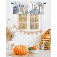thumbnail image 2 of Blue Pumpkin Coastal Fall Curtain Valance for Windows/Kitchen/Living Room/Bedroom,Thanksgiving Ocean Botanical Coral Rod Pocket Window Treatment Short Drape Topper Small Tier Cafe Panel 42X12, 2 of 7