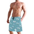 thumbnail image 2 of Dailycode Men's Quick Dry Swim Trunks Beach Shorts Casual Summer Board Shorts with Pockets, Cartoon Cute Dolphins, 2 of 8