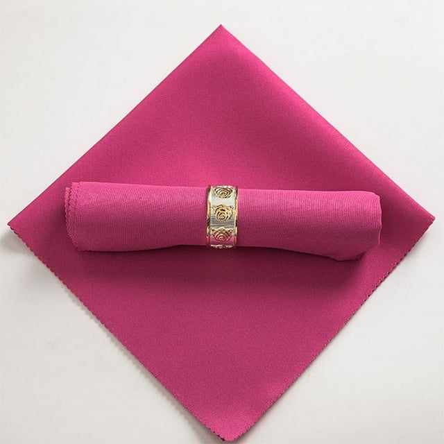 Serviettes en Tissu Lavables, Serviettes en Tissu Rose Rouge, Serviettes de Table en Coton Doux 18.9x18.9 Pouces en Tissu, Serviettes de Table Rustiques, 6 Pcs Serviettes de Table Réutilisables avec Bords Ourlés