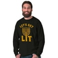 thumbnail image 5 of Hanukkah Menorah Let's Get Lit Long Sleeve TShirt Men Women Brisco Brands S, 5 of 5